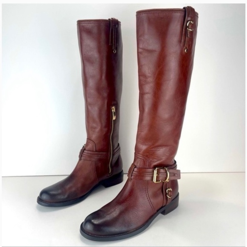 VINCE CAMUTO KABO 2 LEATHER TALL RIDING BOOTS NEW SZ 7.5